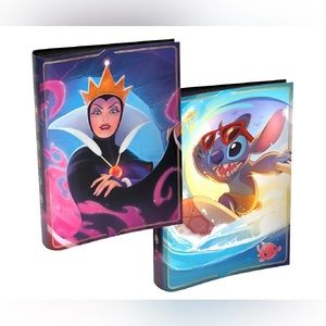 Lorcana Disney Stitch and Evil Queen Lorebook Portfolios